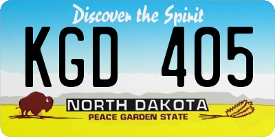 ND license plate KGD405
