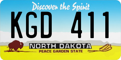 ND license plate KGD411