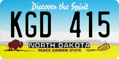 ND license plate KGD415