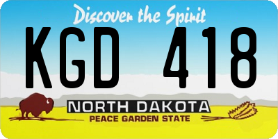 ND license plate KGD418
