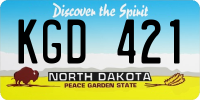 ND license plate KGD421