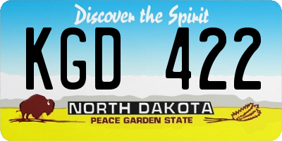 ND license plate KGD422