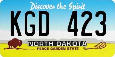 ND license plate KGD423