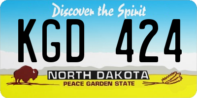 ND license plate KGD424