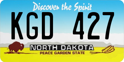 ND license plate KGD427