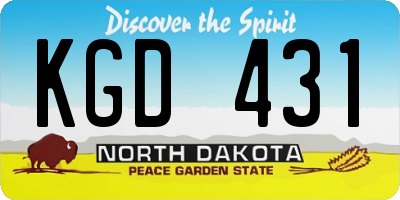 ND license plate KGD431