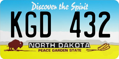 ND license plate KGD432