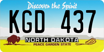 ND license plate KGD437