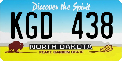 ND license plate KGD438