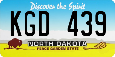 ND license plate KGD439