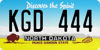 ND license plate KGD444