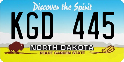 ND license plate KGD445