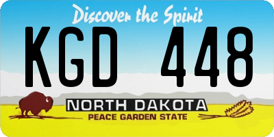 ND license plate KGD448