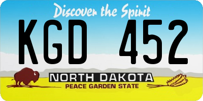 ND license plate KGD452