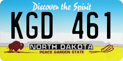ND license plate KGD461