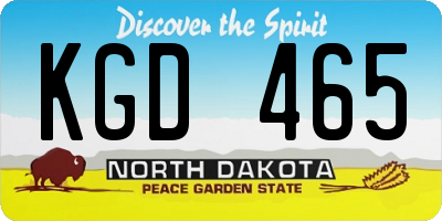 ND license plate KGD465