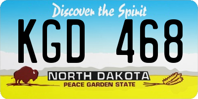 ND license plate KGD468