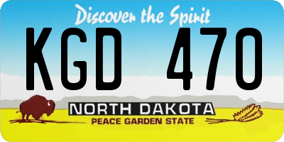 ND license plate KGD470