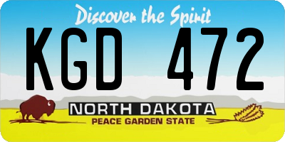 ND license plate KGD472