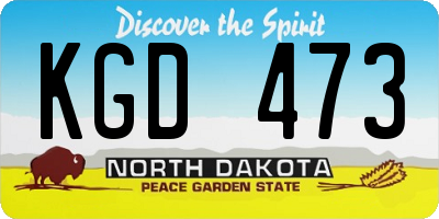 ND license plate KGD473
