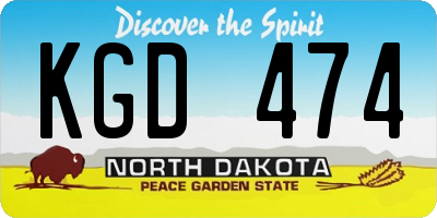 ND license plate KGD474