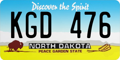 ND license plate KGD476