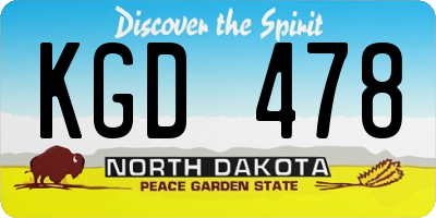 ND license plate KGD478