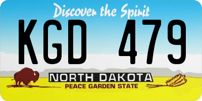 ND license plate KGD479