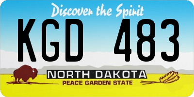 ND license plate KGD483