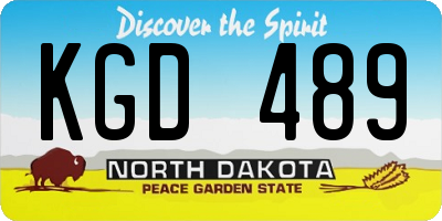 ND license plate KGD489