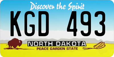 ND license plate KGD493