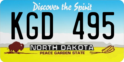 ND license plate KGD495