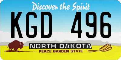 ND license plate KGD496