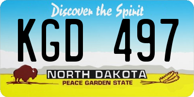 ND license plate KGD497