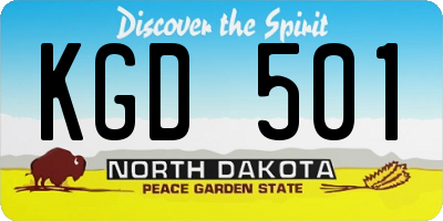 ND license plate KGD501