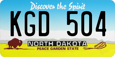 ND license plate KGD504