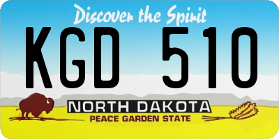 ND license plate KGD510