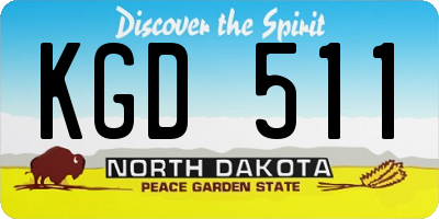 ND license plate KGD511
