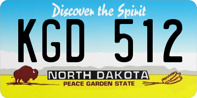 ND license plate KGD512