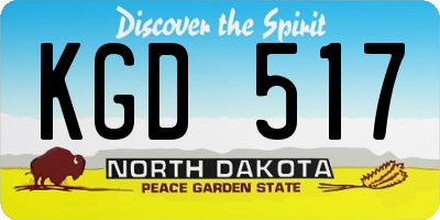 ND license plate KGD517