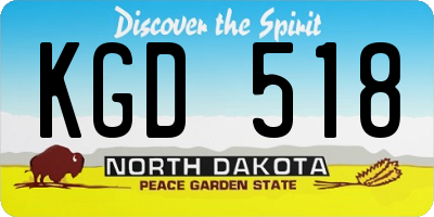 ND license plate KGD518