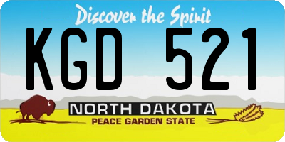 ND license plate KGD521