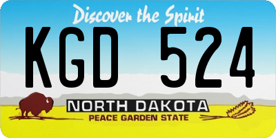 ND license plate KGD524