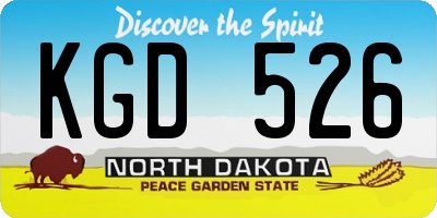 ND license plate KGD526