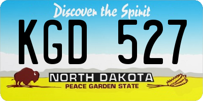 ND license plate KGD527