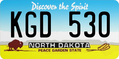 ND license plate KGD530