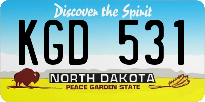 ND license plate KGD531