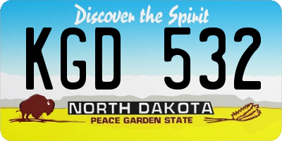 ND license plate KGD532