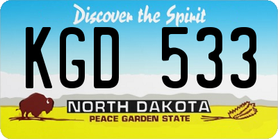 ND license plate KGD533