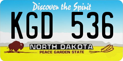 ND license plate KGD536